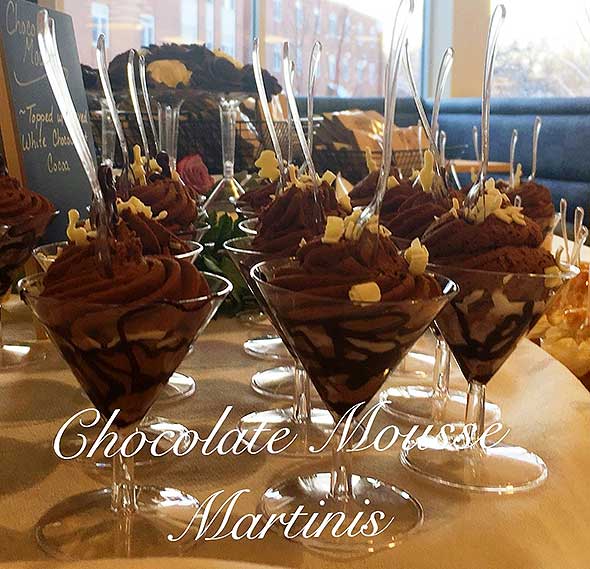 Photo of chocolate mousse prepared by senior living food service.