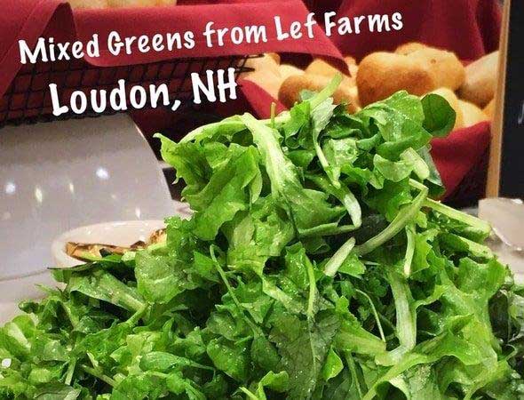 Photo of locally sourced greens for senior living food service from Lef Farms.