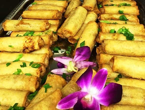 Photo of spring rolls made by the senior living food service.